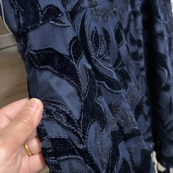 City Studio Juniors Sz 13/14 Sequined Short Fit Flare Dress Navy - Picture 5 of 10